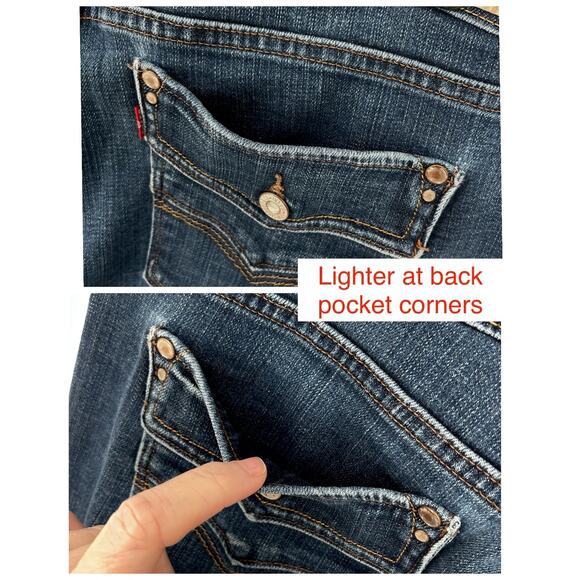 Levi’s 505 Women's Straight Leg Slim Fit Denim Jeans Size 33x32 Medium Blue Wash - Picture 7 of 10